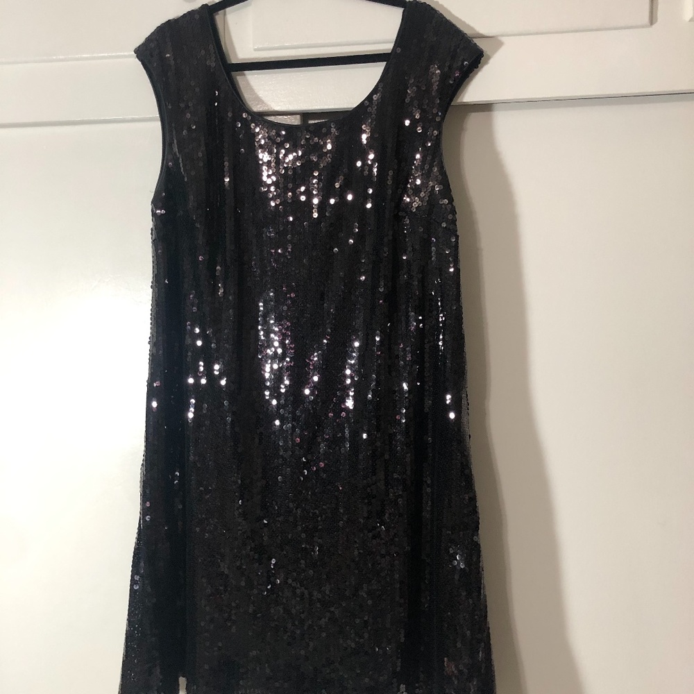 JS Boutique all-over black sequin sleeveless dress